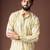 Yellow color blended linen weaved kurta for festive