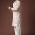 White color blended linen weaved kurta for mehandi