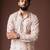 White color blended linen weaved kurta for mehandi