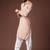 Peach color blended linen weaved kurta for festive
