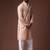 Peach color blended linen weaved kurta for festive