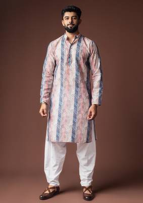 Black color blended linen weaved kurta for haldi 1