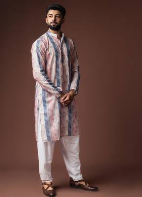 Black color blended linen weaved kurta for haldi 3