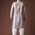 Black color blended linen weaved kurta for haldi