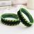 Set of 10 green color velvet bangle set