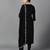 Elegant black embroidered kurta set with dupatta