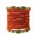 Set of 18 orange and gold plated velvet bangle set
