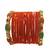 Set of 18 orange and gold plated velvet bangle set