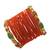 Set of 18 orange and gold plated velvet bangle set