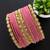 Set of 12 pink and gold plated velvet bangle set