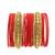 Set of 16 red and gold plated velvet bangle set