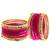 Set of 28 rani and gold plated velvet bangle set