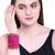 Set of 28 rani and gold plated velvet bangle set