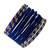 Set of 12 navy blue velvet bangle set