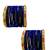 Set of 32 navy blue and gold plated velvet bangle set