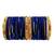 Set of 32 navy blue and gold plated velvet bangle set