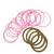Set of 20 pink and gold plated velvet bangle set