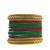 Set of 14 maroon & green velvet bangle set