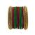 Set of 14 maroon & green velvet bangle set