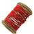 Set of 28 red and gold plated velvet bangle set