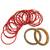 Set of 28 red and gold plated velvet bangle set