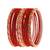 Set of 12 red, peach glass with velvet bangle set