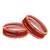 Set of 12 red, peach glass with velvet bangle set