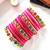 Set of 16 multicolor stone studded velvet bangle set