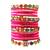 Set of 16 multicolor stone studded velvet bangle set
