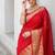 RED PURE ORGANZA WEAVING SAREE