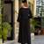 Elegant black embroidered kurta set with dupatta