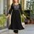 Elegant black embroidered kurta set with dupatta
