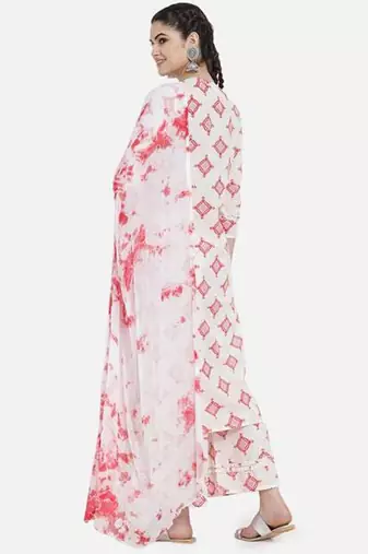 white floral printed kurta set 