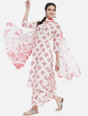 white floral printed kurta set  4