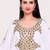 Royal White Georgette Stitched Kaftan with Gold Handwork Embroidered Crystal Detailing 