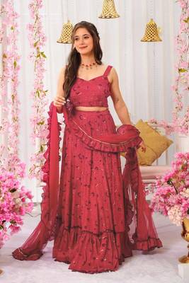 rani pink digital printed full stitched lehenga choli 1
