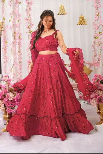 rani pink digital printed full stitched lehenga choli