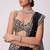 Black zari embroidered mirror work organza lehenga choli