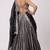 Black zari embroidered mirror work organza lehenga choli