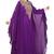 Luxury Purple Georgette Kaftan with Golden Handwork and Beads Detailing Batwing Sleeves