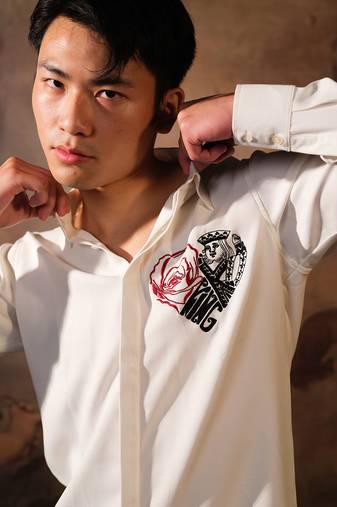White plain crepe shirt