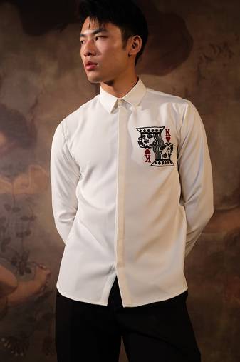 White plain crepe shirt