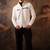 White embroidered crepe shirt
