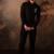 Black plain crepe shirt