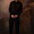 Black embroidered crepe shirt