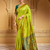 Lime green traditional paithani silk saree with rich zari weaving and contrast border – perfect for wedding wear