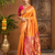 Orange traditional paithani silk saree with rich zari weaving and contrast border – perfect for wedding wear