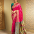 Pink traditional paithani silk saree with rich zari weaving and contrast border – perfect for wedding wear