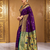 Purple traditional paithani silk saree with rich zari weaving and contrast border – perfect for wedding wear