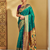 Teal traditional paithani silk saree with rich zari weaving and contrast border – perfect for wedding wear